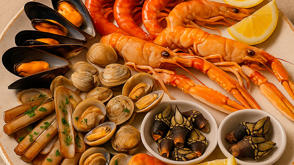 Mariscos frescos en mayo