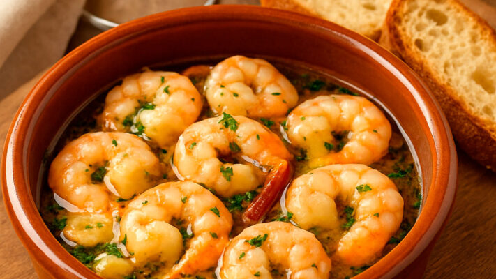 langostinos al ajillo en 10 minutos
