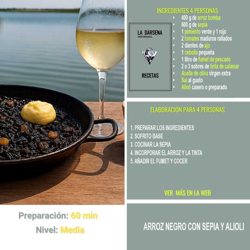 recetas arroz negro con sepia y alioli