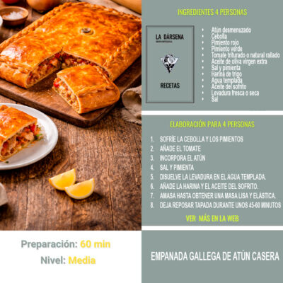 EMPANADA GALLEGA DE ATÚN CASERA CON MASA TRADICIONAL