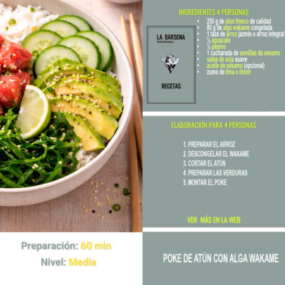 Receta rápida: poke de atún con alga wakame