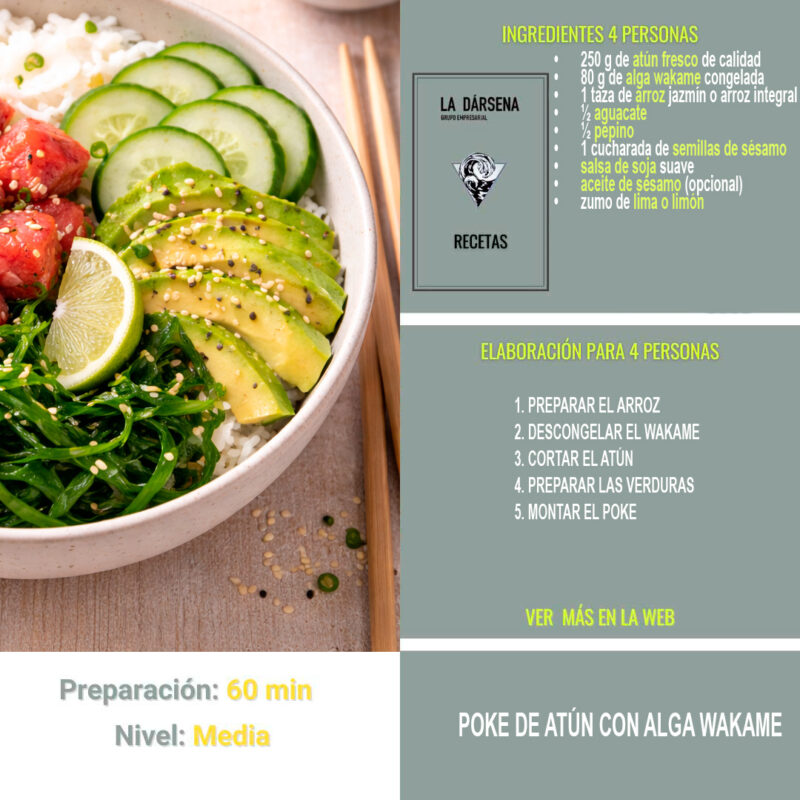 Receta rápida: poke de atún con alga wakame
