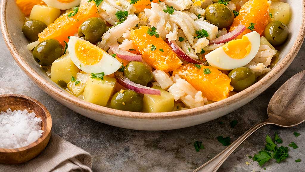 Ensalada malagueña de bacalao y naranja