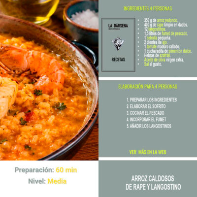Receta rápida: Arroz caldoso de rape y langostinos