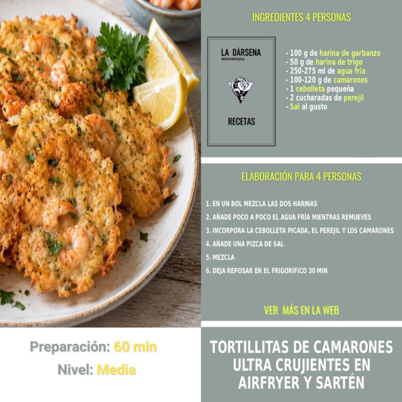 recetas Tortillitas de camarones ultra crujientes en airfryer y sartén